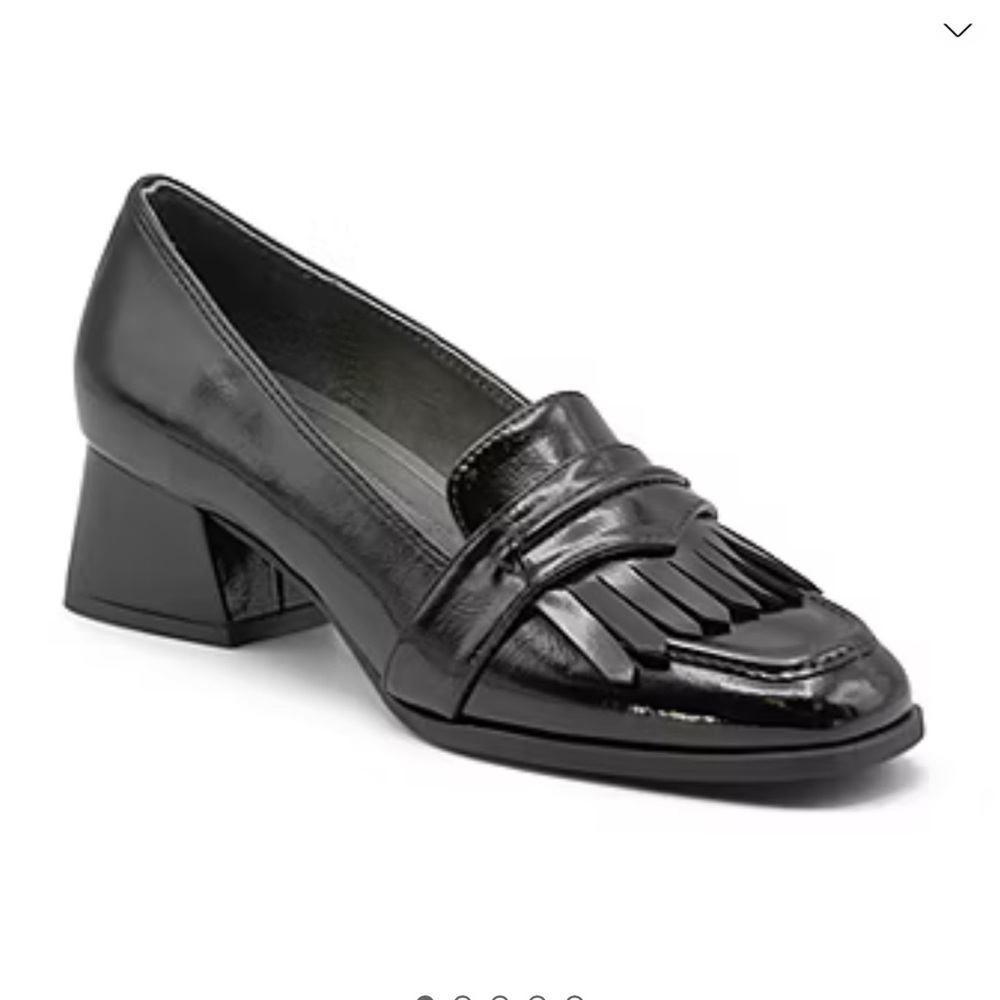 Adrienne Vittadini Black Patent Loafers